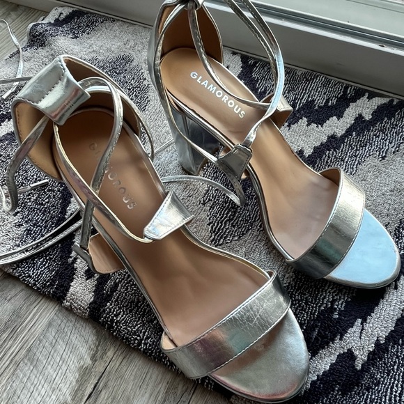 Silver Wrap Heels - Picture 5 of 7